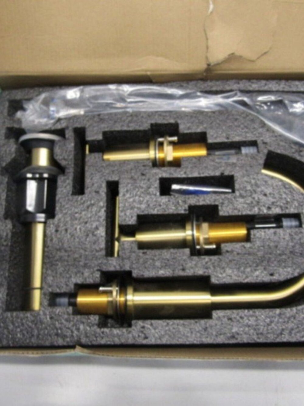 Forious FB-0300G Brushed Gold Bathroom Faucet 3 Hole Two Handle